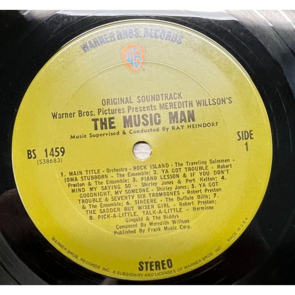 The Music Man Original Soundtrack Vinyl LP Robert Preston Shirley Jones Shrink - Picture 3 of 5